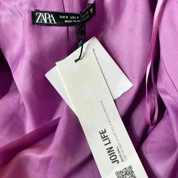 NEW Zara Cut Out Blazer Lilac Long Sleeve Dress Size Small - Picture 11 of 12